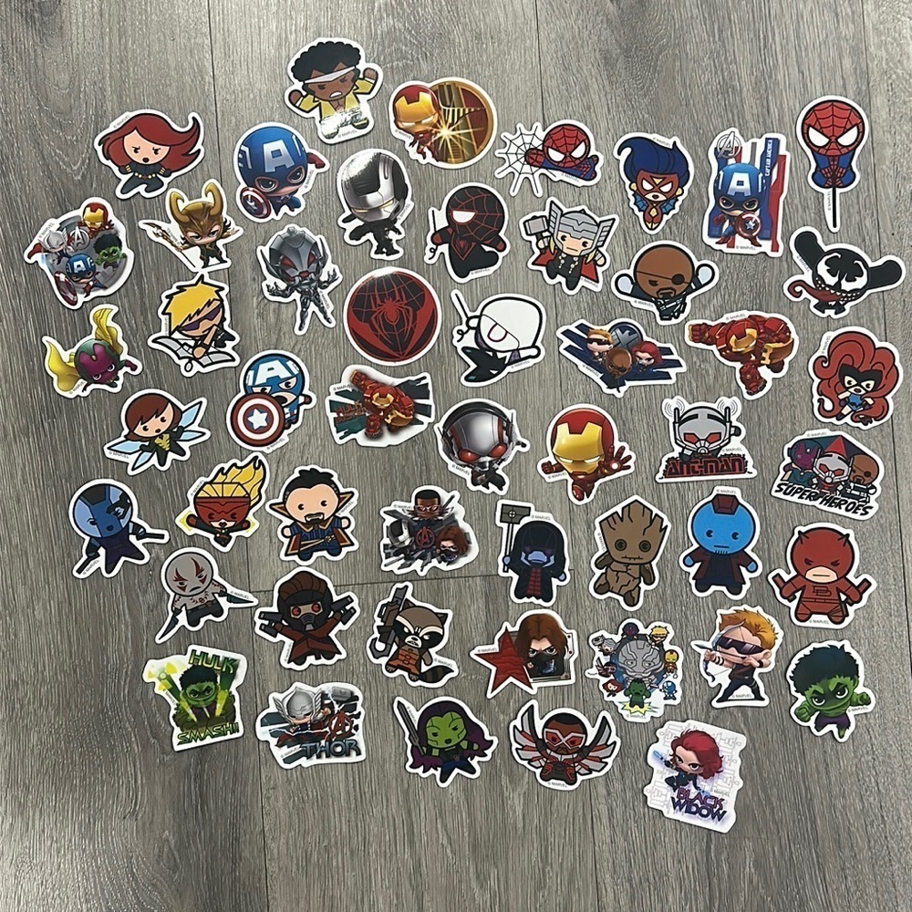 50 Assorted Marvel Stickers NEW Arts & Crafts Kids Stickers Boy Girl Sticker